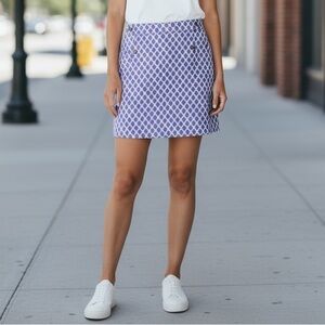 Ann Taylor LOFT 4P Lavender/White Skirt/side pockets~zip closure~fully lined